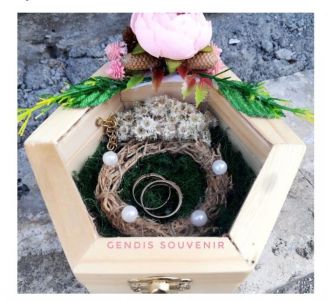 (RRB02) ring box rustic box cincin kayu rustic sudah di hias