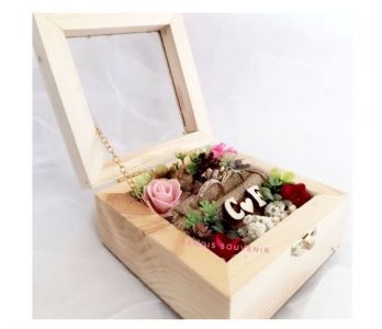 (RRB03) Ringbox rustic persegi kotak cincin kayu rustic 