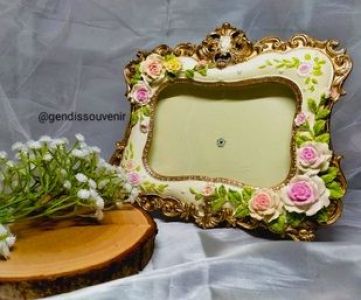 Frame foto mawar landscape 11.5 x 15 cm aestetik bahan resin 