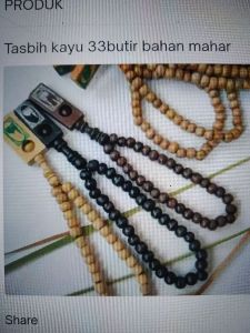Tasbih kayu 33butir bahan mahar