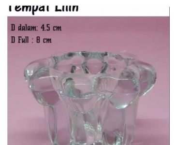 (ERB) TEMPAT LILIN KACA TEBAL D 7,5CM