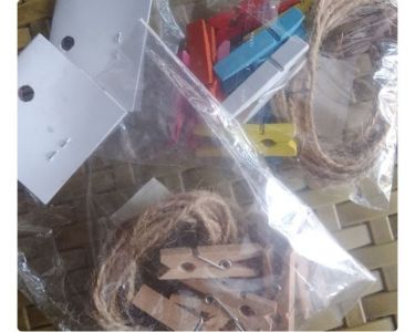 1 set 10pcs. Wooden clip+tali rami 2 meter