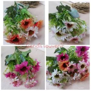(04BA) 7 head Bouquet artificial garbera daisy