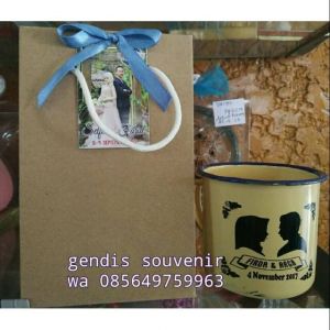 Cangkir enamel jadul belum sablon (polos)