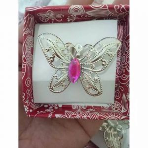 Bros kupu-kupu cantik - silver 