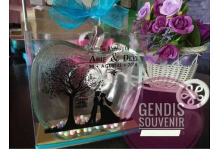 Souvenir mangkok apel kemas mika custom 