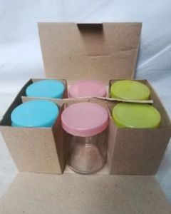 Satu set 6pcs pudding Jar 100ml