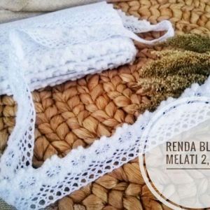 PerYard (90cm) renda rajut blaco - Melati 2,5cm