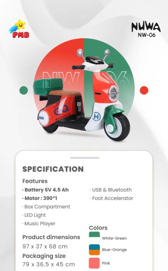 Nw 06 Putih Motor EQ mesin lebih halus Bergaransi