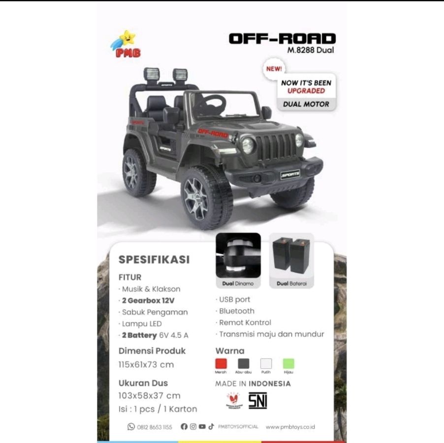 M 8288D Abu Jeep Offroad Double Dinamo No Garansi