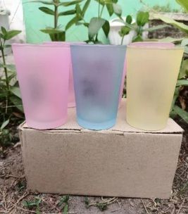 PAKET 6PCS GELAS KACA TINGGI POLOS GELAS JAMU - GELAS AIR MINUM - SOUVENIR