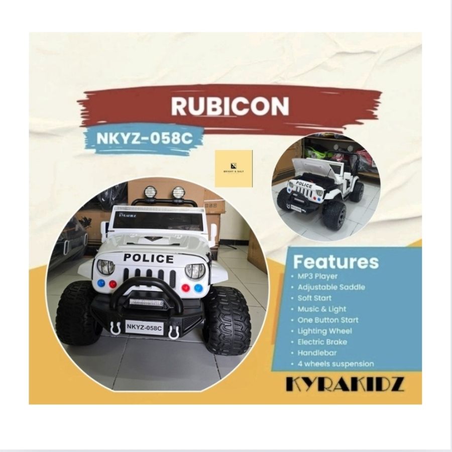 KYZ 58 Jeep Dakar POLICE Rubicon Ban Karet 4 WD 2 Anak