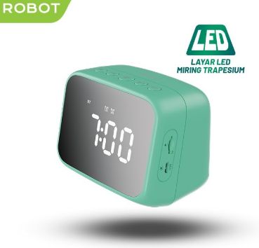 SPEAKER BLUETHOOT + ALARM + JAM . ROBOT RB170 HIJAU