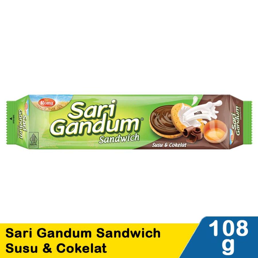Sari Gandum sandwich susu&cokelat 108gr