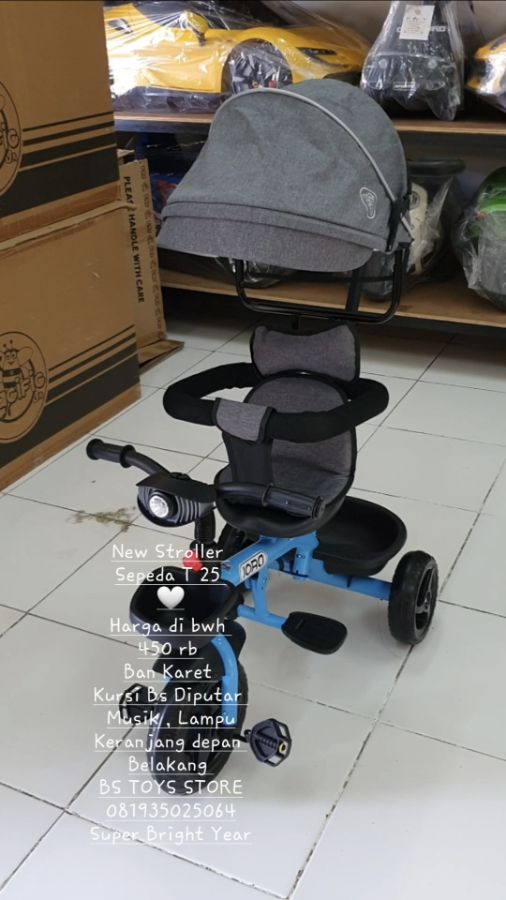 T 25 Biru Stroller sepeda Iora