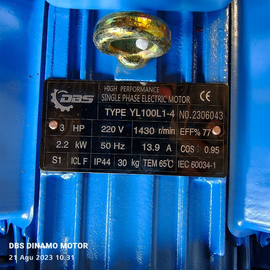 3Hp 1450Rpm 1Phase DBS