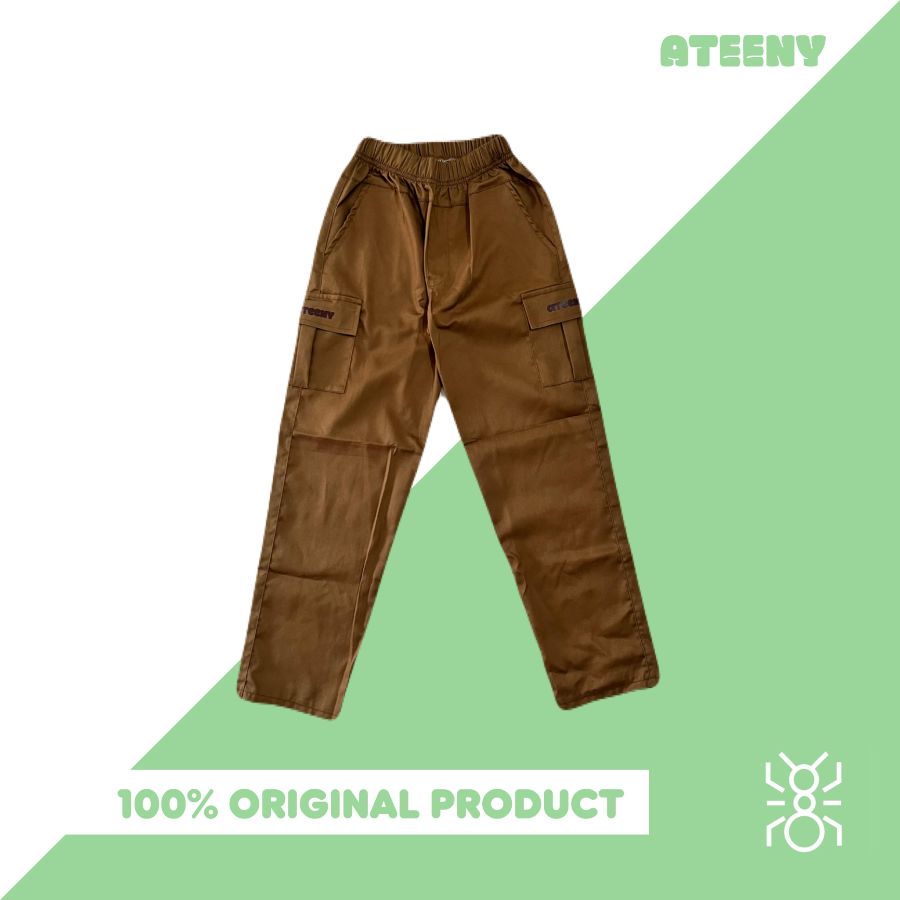 Celana Panjang Anak Ateeny RangRang Cargo Pants - Mocca - 18