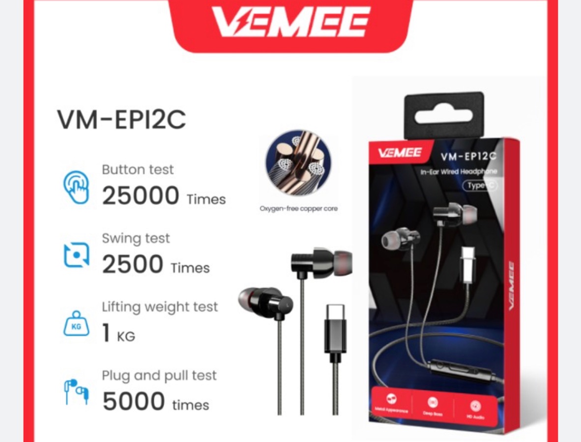 HEADSET VEMEE C TO C VM-EP12C