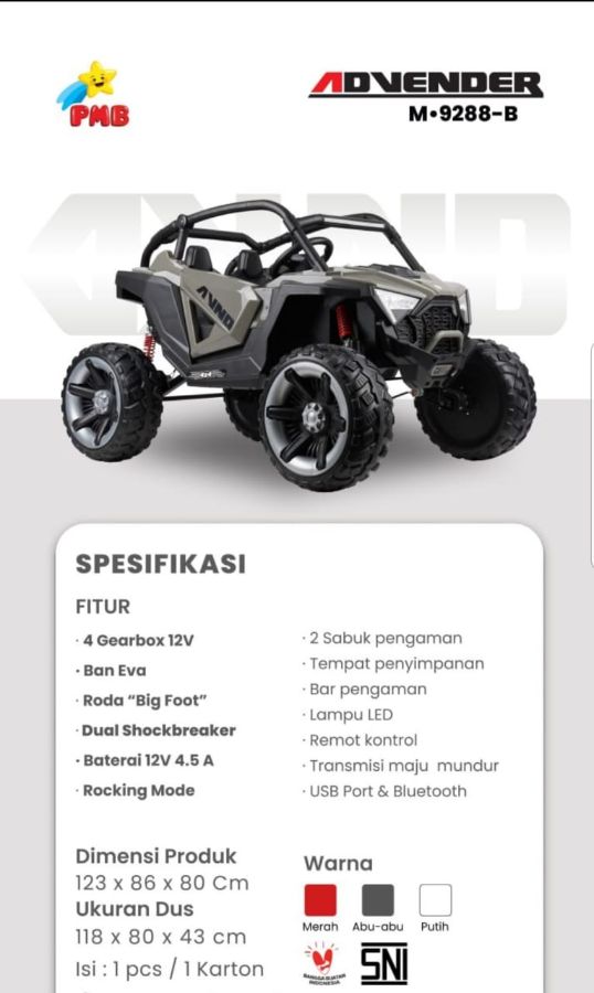 M 9288B Eva Abu Jeep Advender 4 WD Ban Karet
