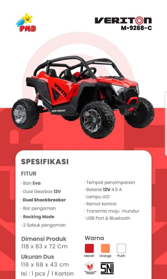 M 9288C Eva Merah Jeep Veriton 2 WD Ban Karet