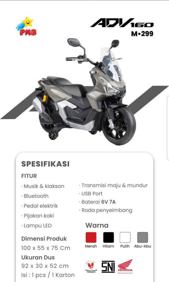 M 299ADV 160 Abu Motor Honda ADV Lisensi No Garansi
