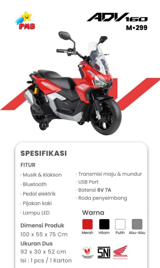 M 299ADV 160 Merah Motor Honda ADV Lisensi No Garansi