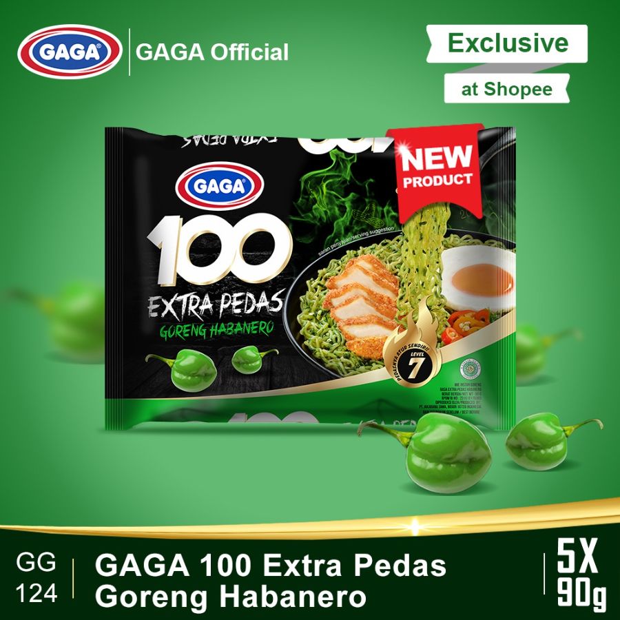 Gaga 100 Extra pedas goreng habanero 85gr