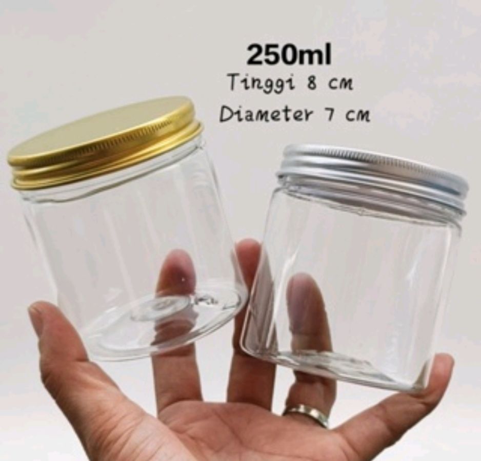 Toples 250ml TINGGI tutup ALU Silver