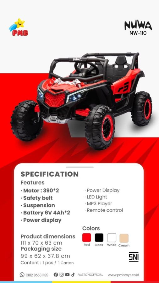 NW 110 Merah Jeep Maverick Double Dinamo 