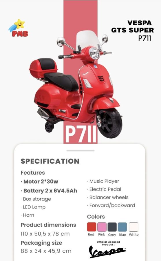 P 711 Merah New Vespa Lisensi