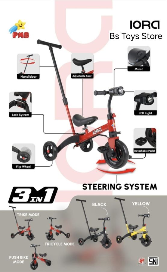 T 30 Stroller Sepeda 3 in 1  Ban Eva 