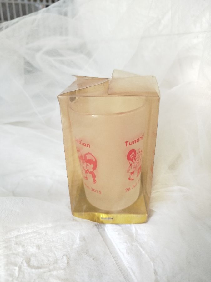 Souvenir gelas UT-5 doff sablon kemas mika