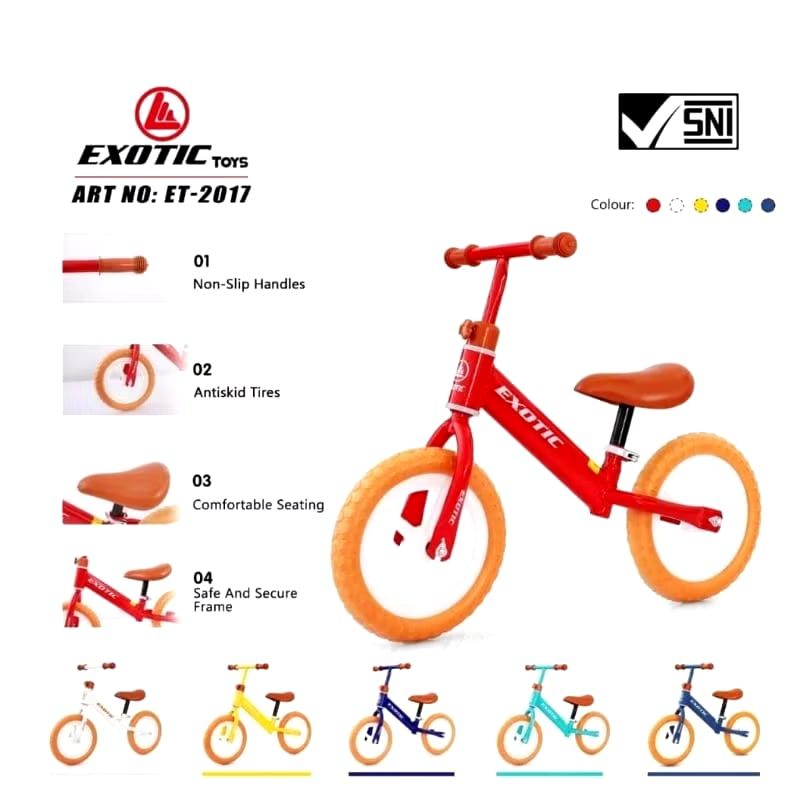 ET 2017 Putih Sepeda Push Bike Balance Bike Roda Dua Ban Eva