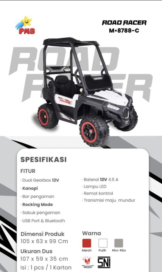 M 8788C Abu  + Kanopi Mobil Aki Road Racer Bisa Ayun