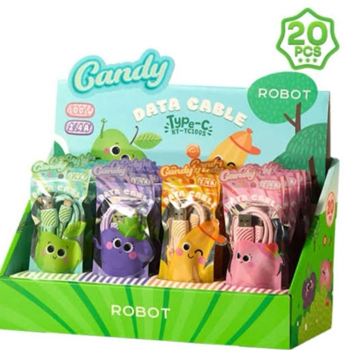 KABEL DATA ROBOT RT-TC100S KEMASAN CANDY