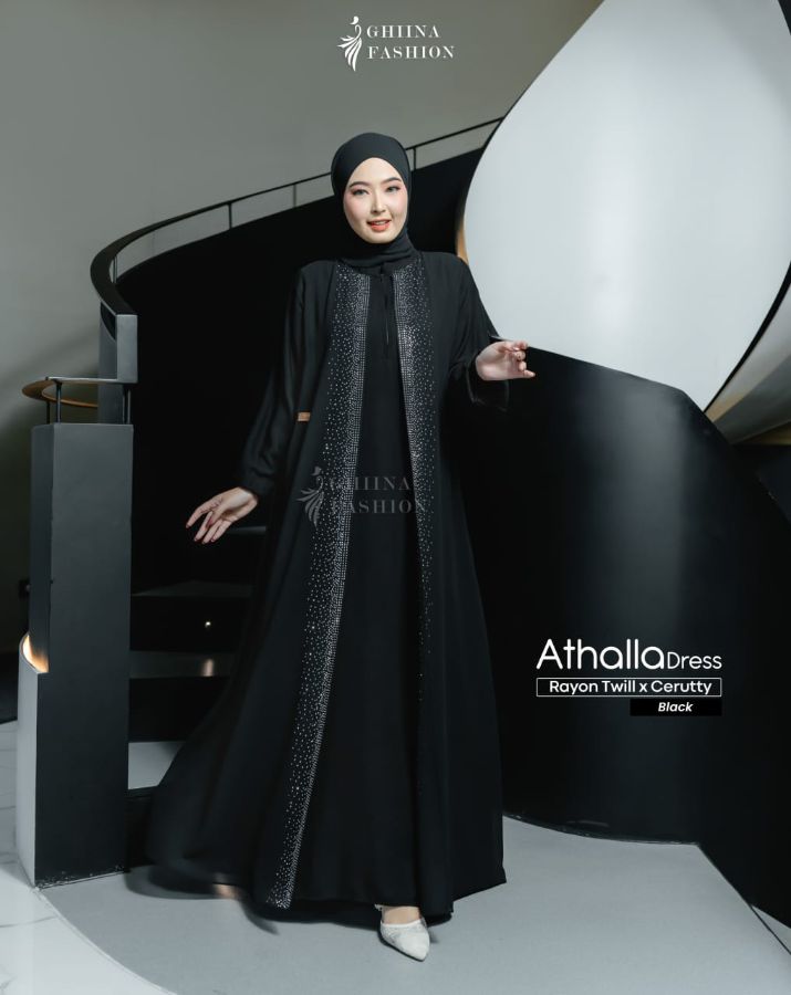 ATHALLA DRESS BLACK & WHITE BY GHINA