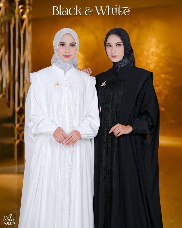 Mom inner outer + kaftan BY ADEN (BLACK&WHITE)