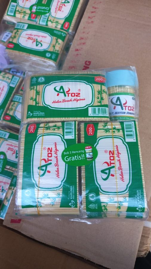 Tusuk gigi Atoz (3renteng/30sachet + 1ts.botol)
