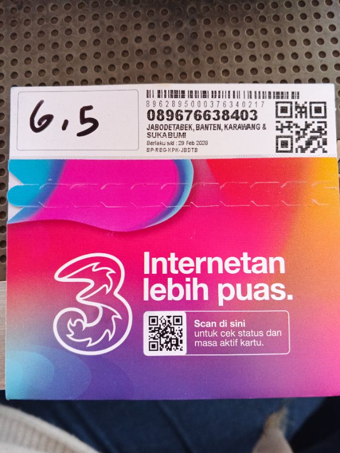 KARTU PERDANA TRI 6.5 GB