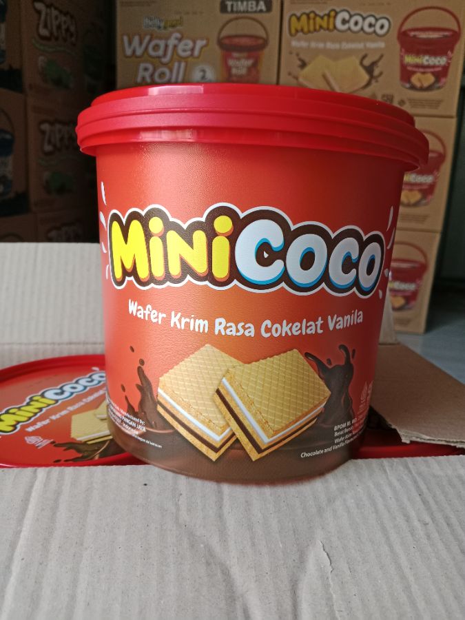 Minicoco Wafer krim Rasa Cokelat Vanila