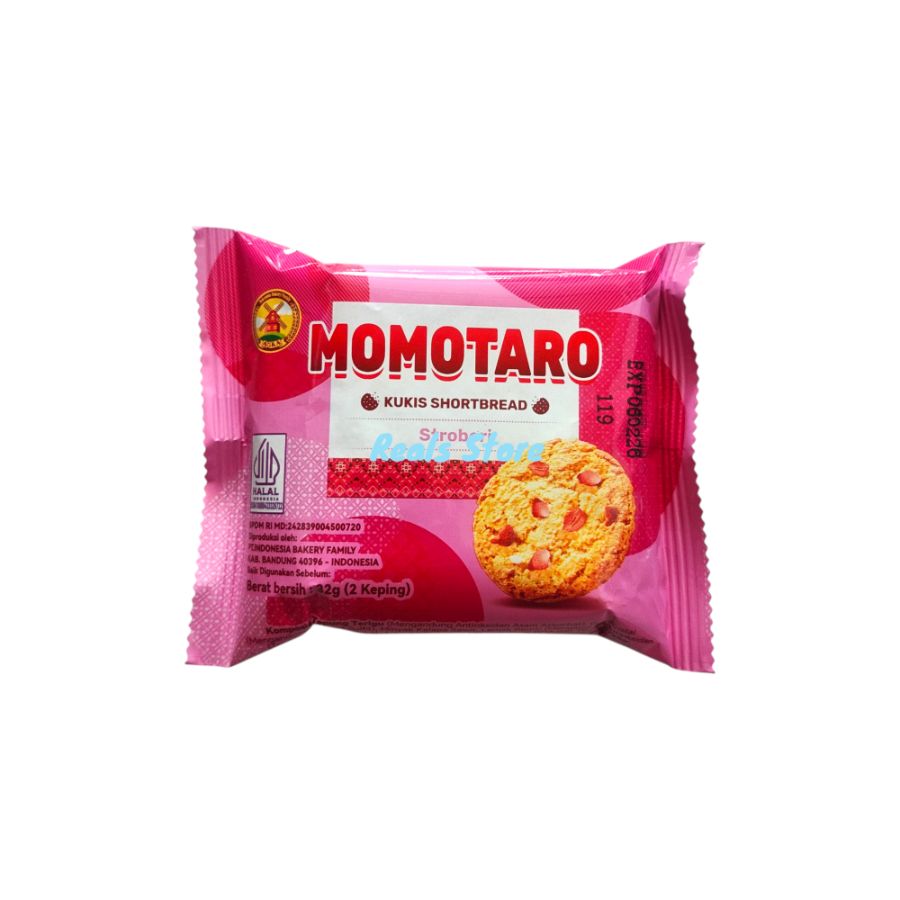 Momotaro Kukis Shortbread Stroberi 32gr