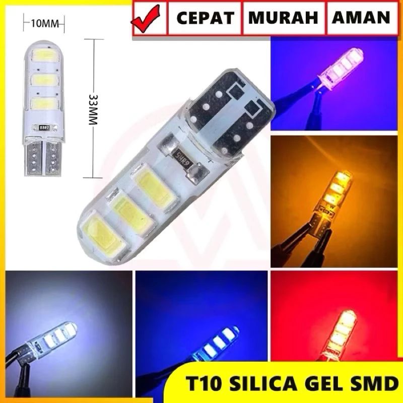 Lampu Sen Senja T10 Jelly 6 Led 12V Lampu Speedo Lampu Kota Waterproof 1 Pcs