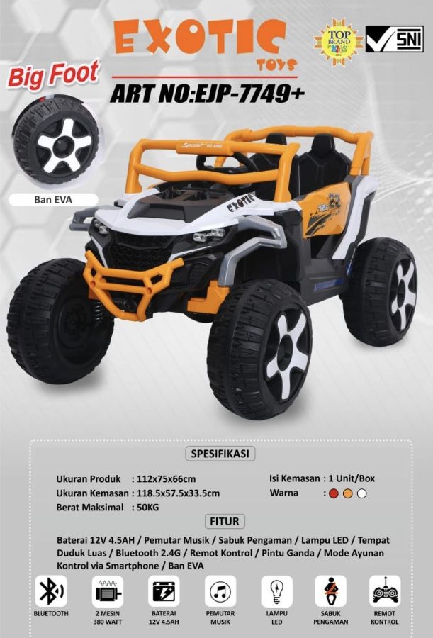 Big Foot Exotic EJP 7749+ Ban Eva Remote ( HP), 2 Anak