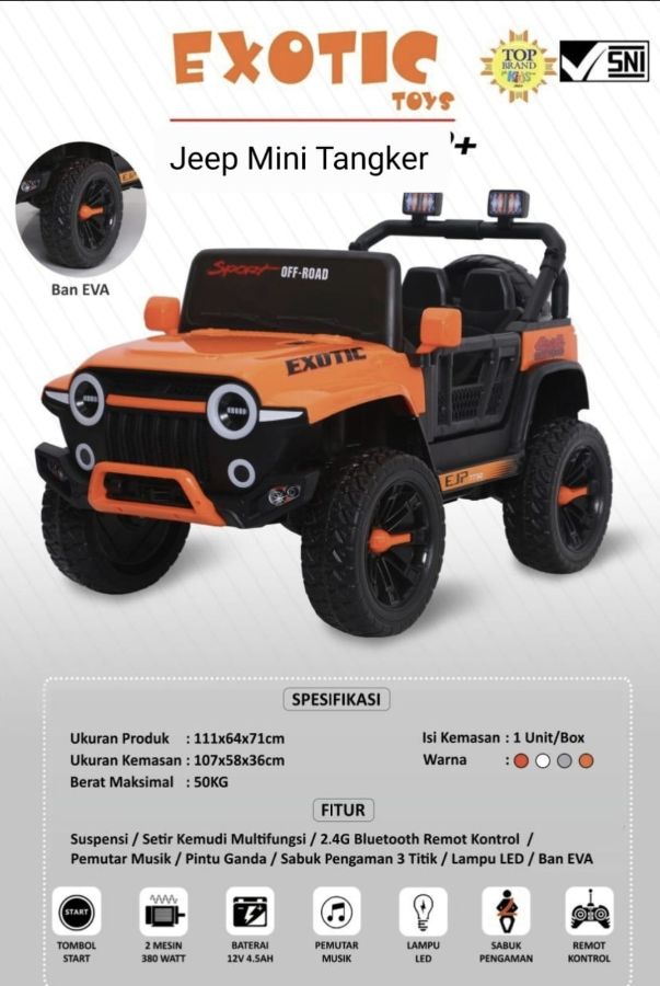 Jeep Mini Tangker Plus Ban Eva CEJP 7732+ Remote