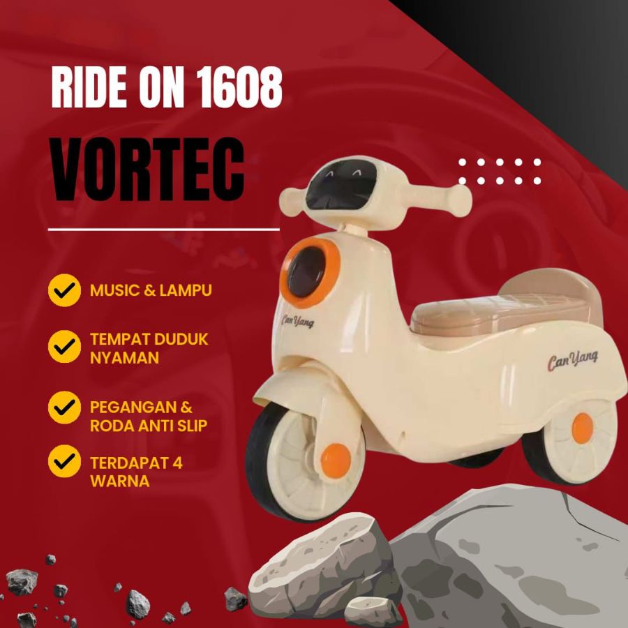 Mainan Anak Ride On Motor-Motoran Vortec V 1608 Lampu & Music