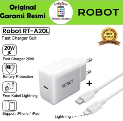CHARGER FULL SET ROBOT C TO LIGHTNING RT-A20L