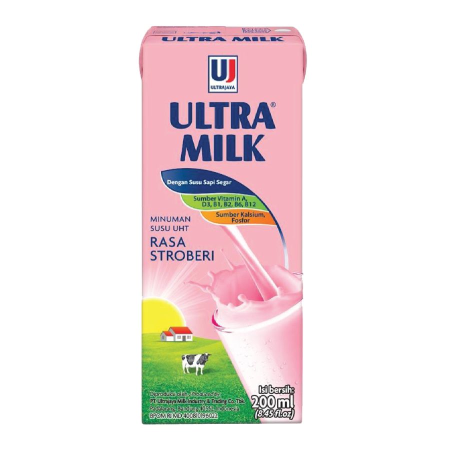 Ultra Milk Fresh Milk Rasa Stroberi 250ml