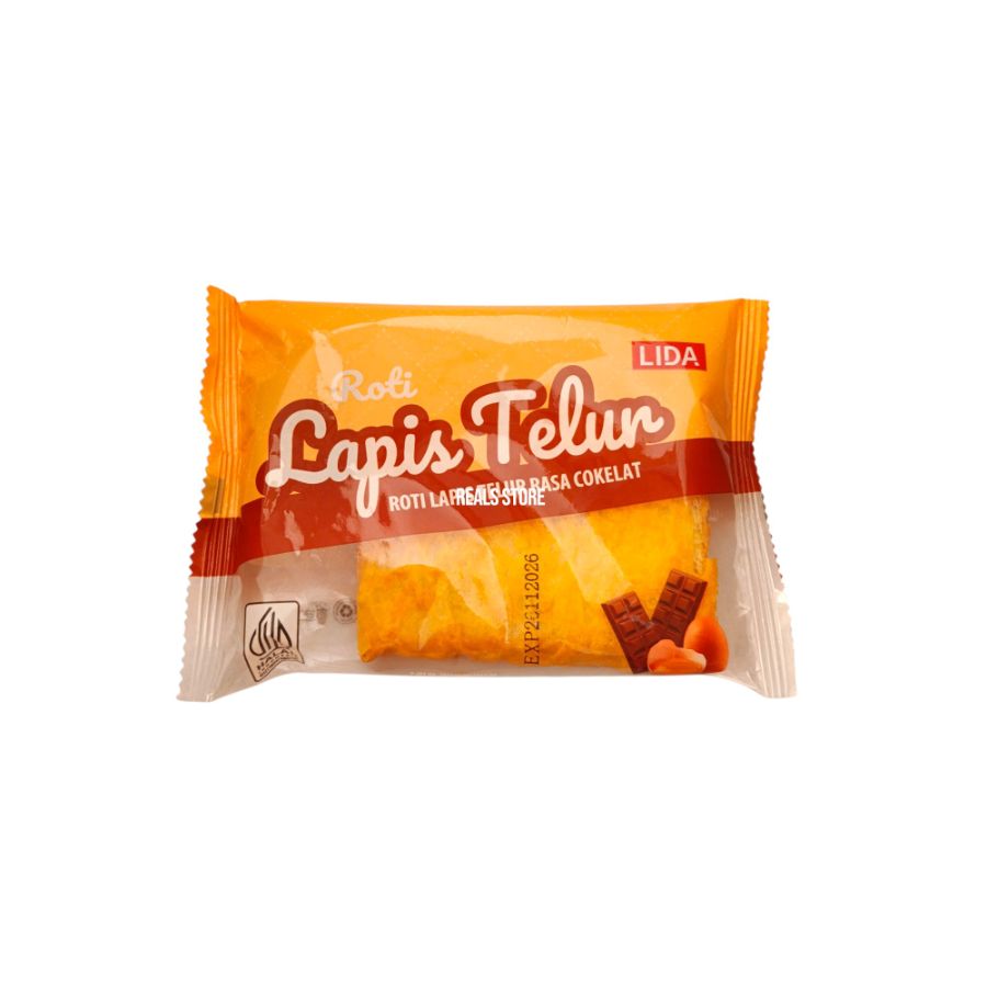 Lida Roti Lapis Telur Rasa Cokelat 40gr