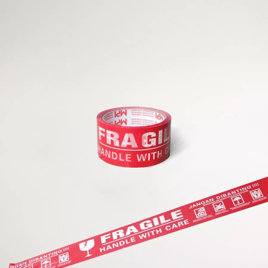 Lakban / solasi Fragile Merah