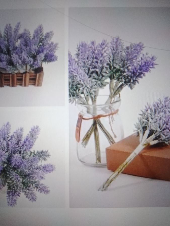( 1 ikat 6pcs) bunga tangkai lavender ungu powdered 81271-1